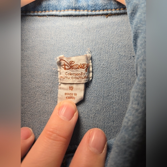 Disney Minnie Mouse Denim Jean Jacket Collection by Tutu Couture Girls Size 10 - Picture 4 of 5